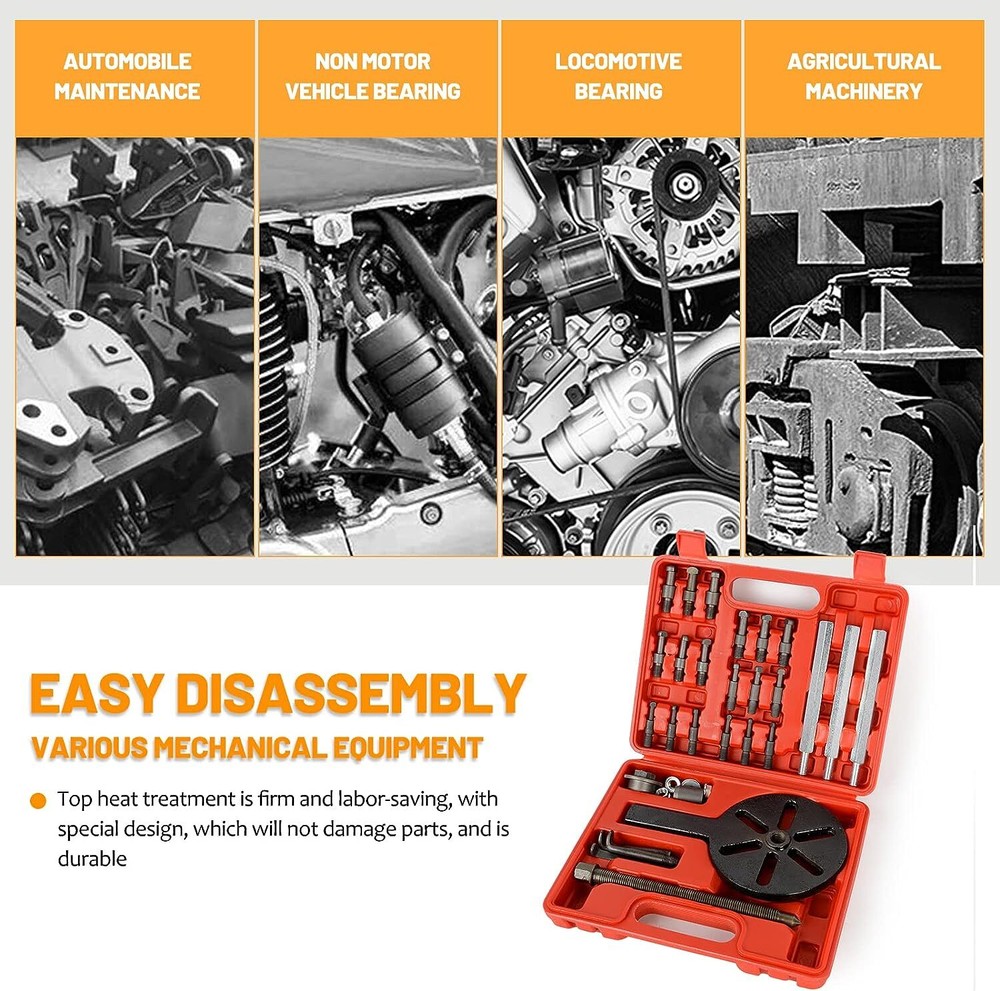 21PCS Bearing Disassembly Puller Inner Hole Puller Removal Tool 3 Jaw Puller Set