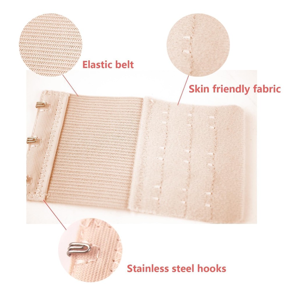 18 PCS Adjustable Bra Strap Set Clips Soft Adjustable, Black,white,beige