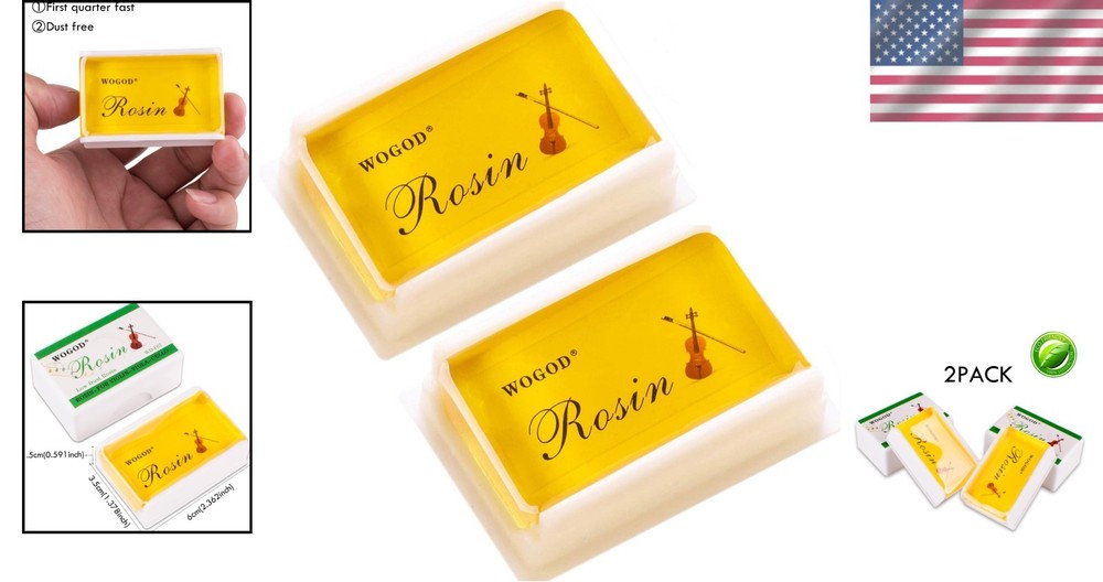 2-Pack Light Low Dust Rosin for Violin, Viola, & Cello - Quality