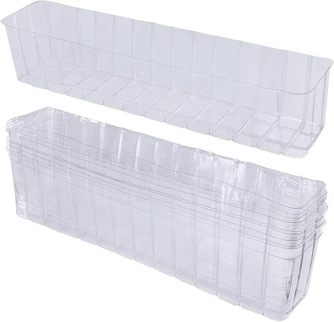 10 Pcs Plastic Planter Liners Clear Rectangular for Flower Box Window