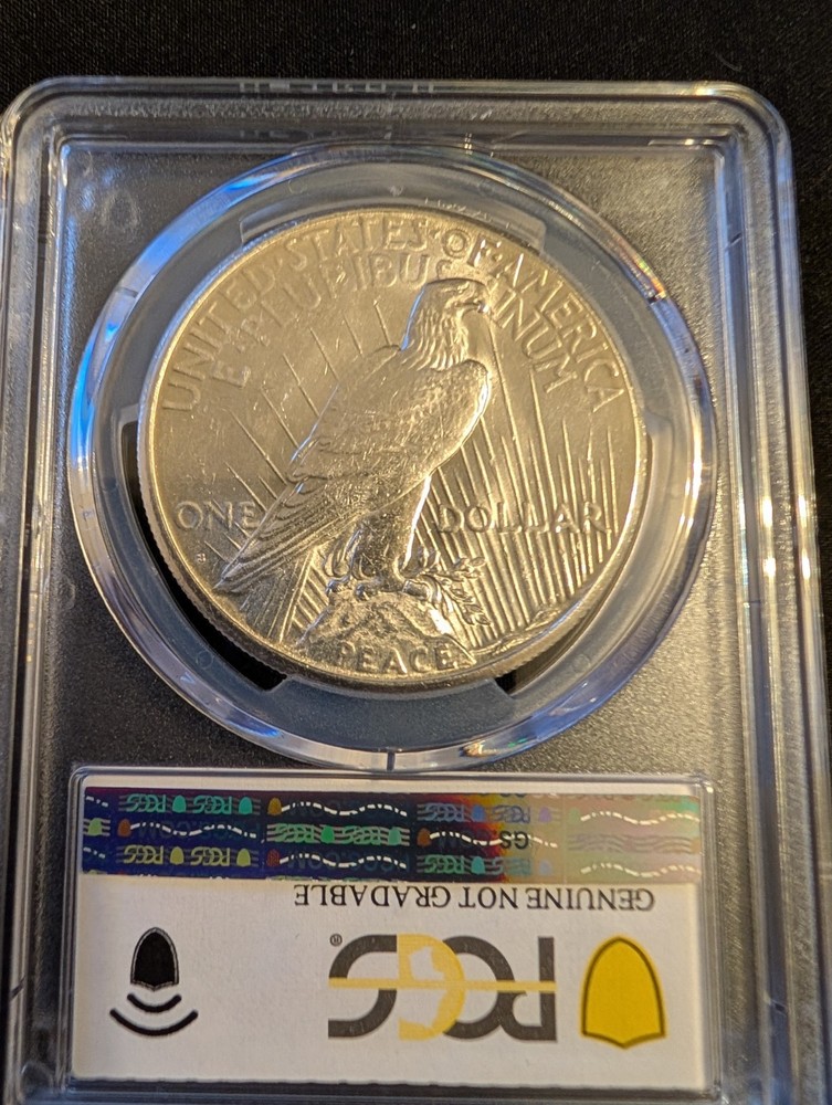 1925-S $1 Peace Dollar, Graded, UNC Detail