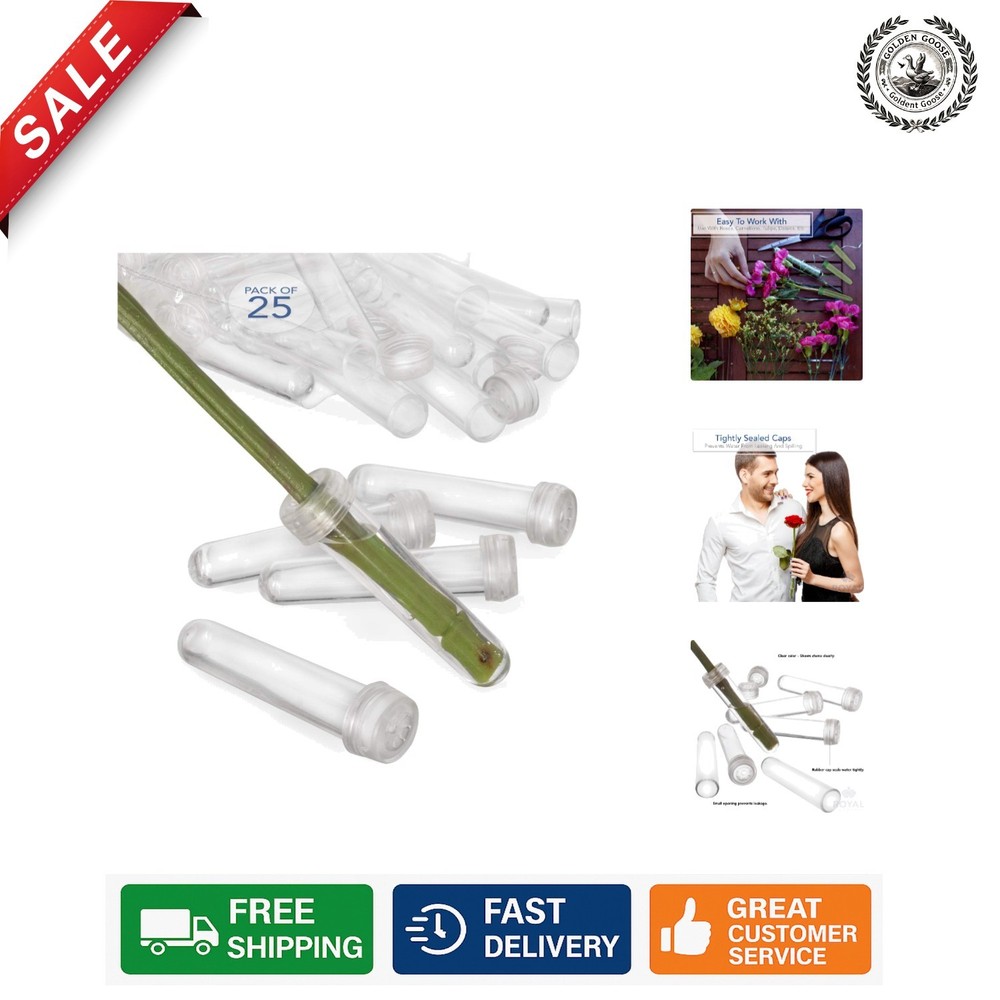Clear Plastic Floral Vials - 3