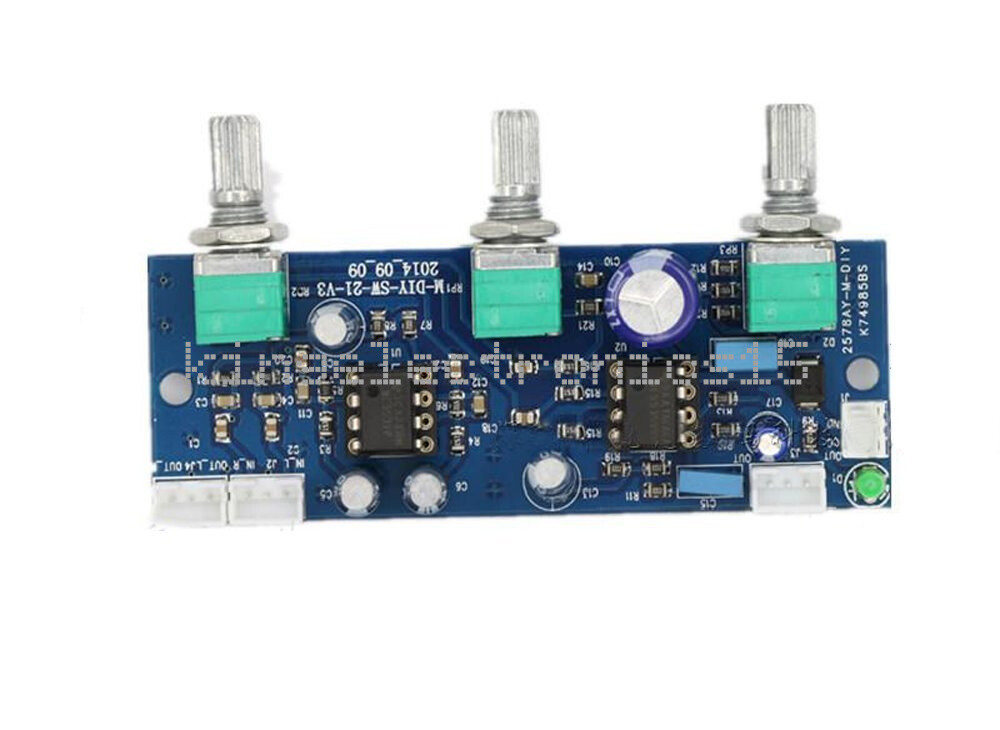 DC 12V-24V Low-pass Filter NE5532 Subwoofer 2.1CH/Pre-Amplifier Preamp Board W