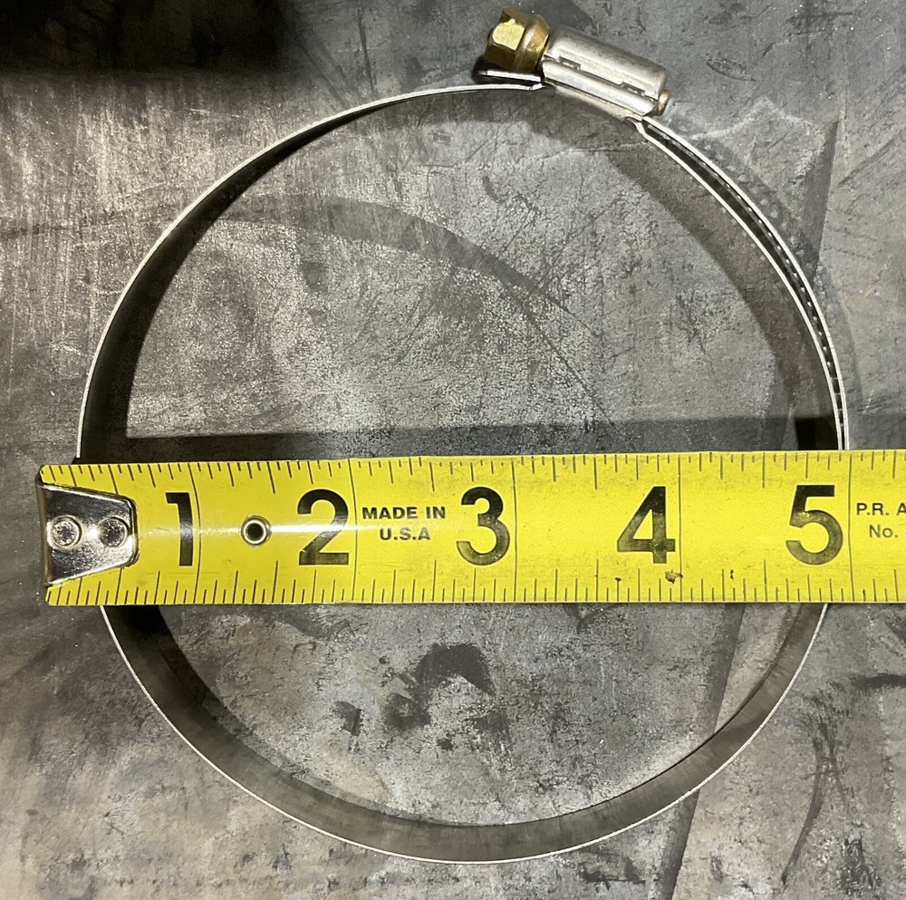 (5) BREEZE CLAMP SOLID LINED HOSE #72 4-1/16"-8