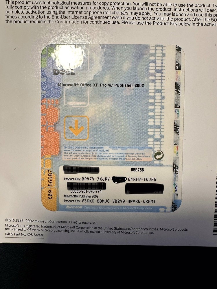 Microsoft Office XP Professional w Publisher Version 2002