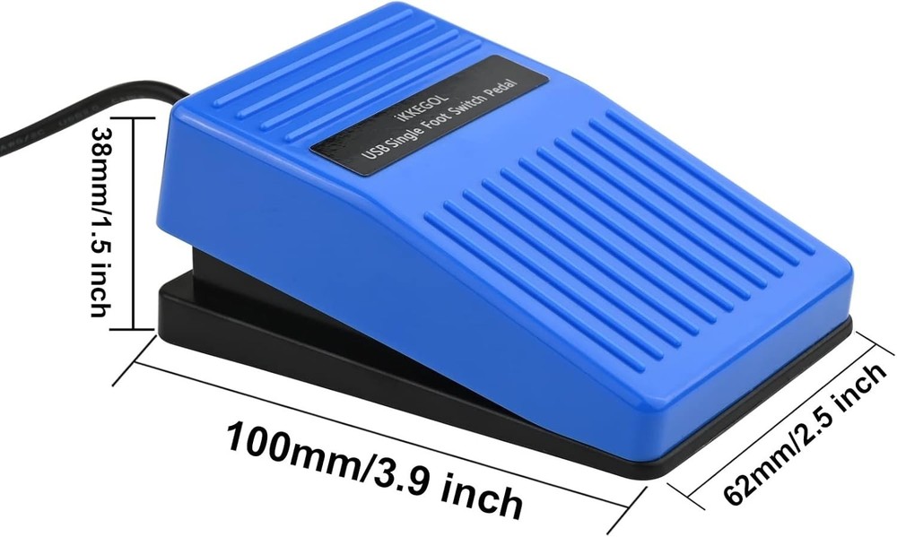 2023 Upgraded USB Foot Pedal - Programmable Single Switch for Gaming & Streaming