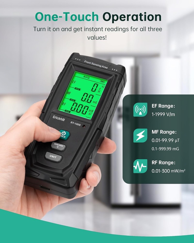 Triple-function electromagnetic field detector, radiation detector