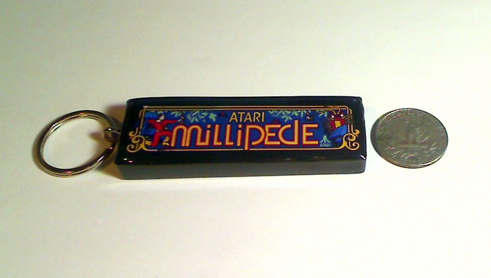 Millipede Arcade Marquee Coin Door accessory Keychain