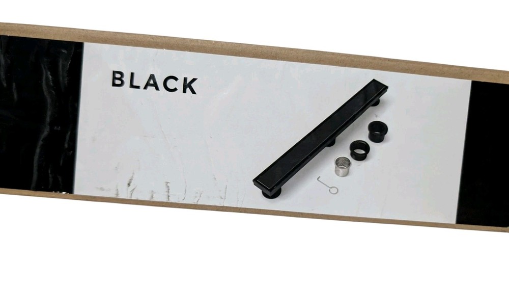 BRÜUN Rectangular Linear Shower Drain 24 Inch Matte Black Stainless Steel