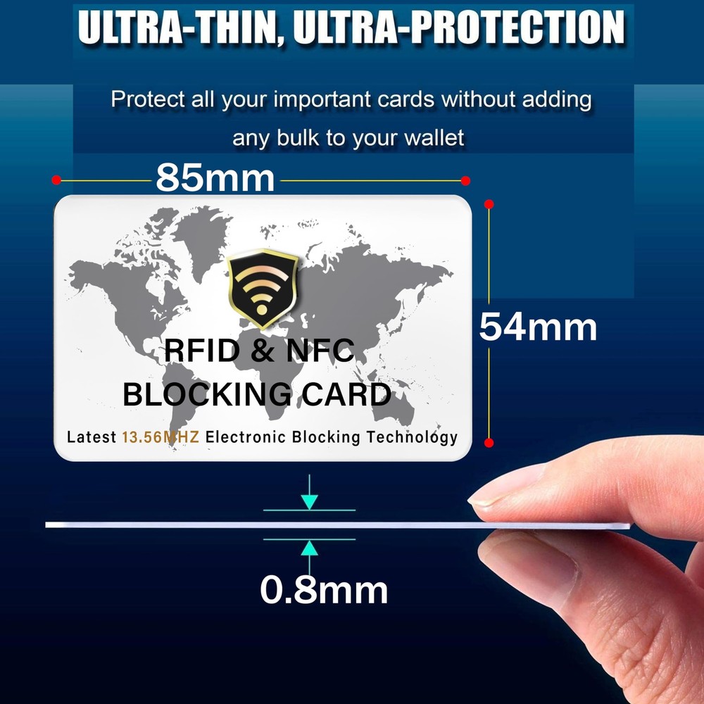 SaiTech IT 5 Pack RFID Blocking Card NFC Contactless 5pk-White, White