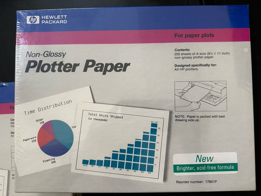 Two Hewlett Packard Non-Glossy Plotter Paper 250 Sheets Per Pack 8 1/2 x 11"