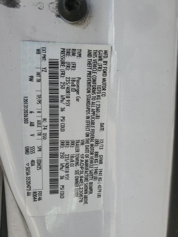 LEFT REAR DOOR WINDOW REGULATOR OEM 2014 FORD FOCUS