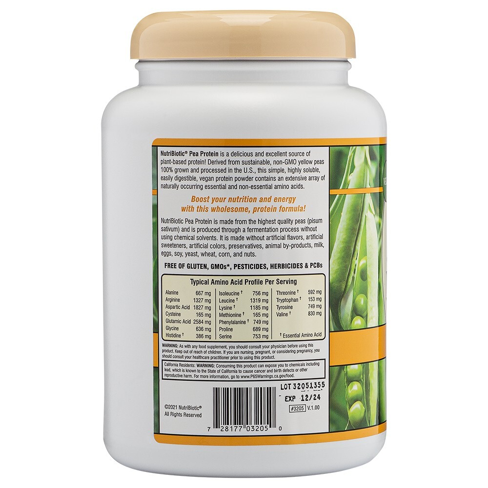 NutriBiotic Pea Protein, Vanilla, 21 Oz
