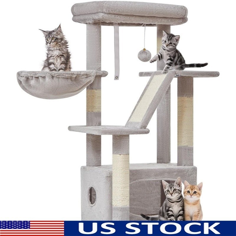 Cat Tree Tower Kittens Indoor Climbing Scratching Multi Level Plush Condo New