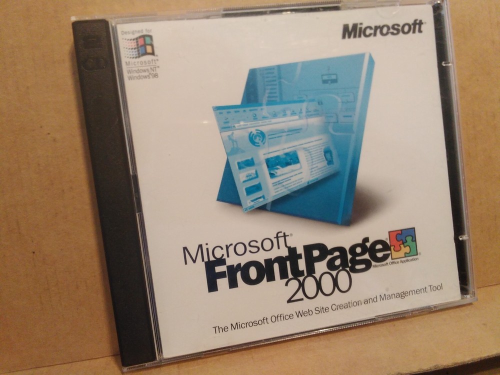 2 CD-ROM Microsoft FrontPage 2000 Windows NT/98 + Product Key Software