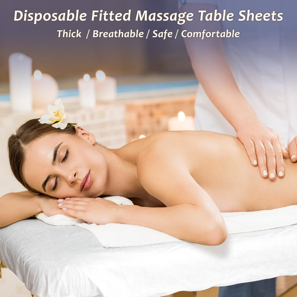 30PCS Disposable Fitted Massage Table Sheets, Heavy Duty Elastic Disposable Bed