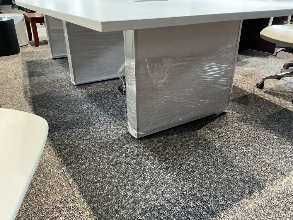 10’ Conference Table in White Laminate Finish by Enwork