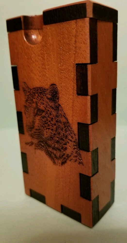 LEOPARD BOX!!!!,dugout ONEHITTER . ENGRAVED,PIPE, STASH BOX,MEDICINAL CUSTOM