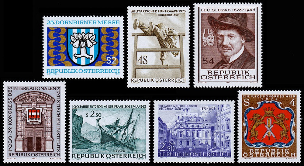 Austria Scott 945-951 (1973) Mint NH VF J