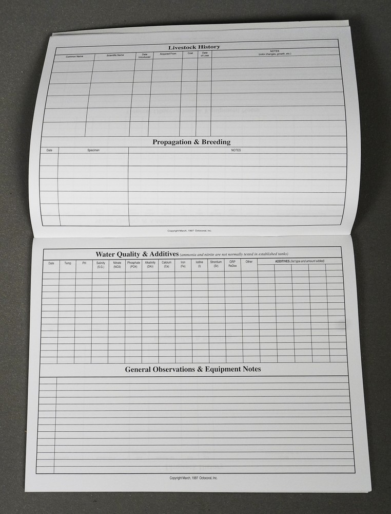 A Practical Reef Keeper's Log - Aquarium Keeping Log Book