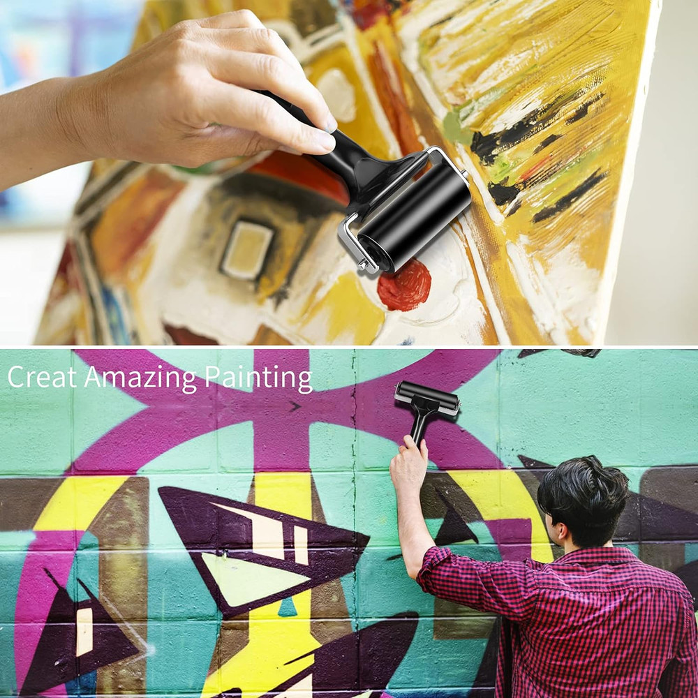 2.2 Inch Rubber Roller Tool, Rubber Brayer Roller for Printmaking by