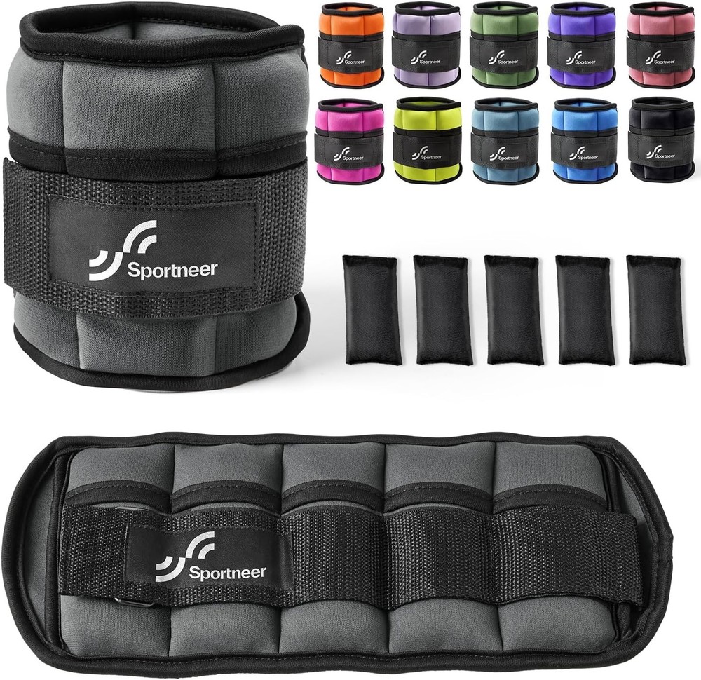 Adjustable Ankle Weights Set with Removable Sandbags for Home Workouts