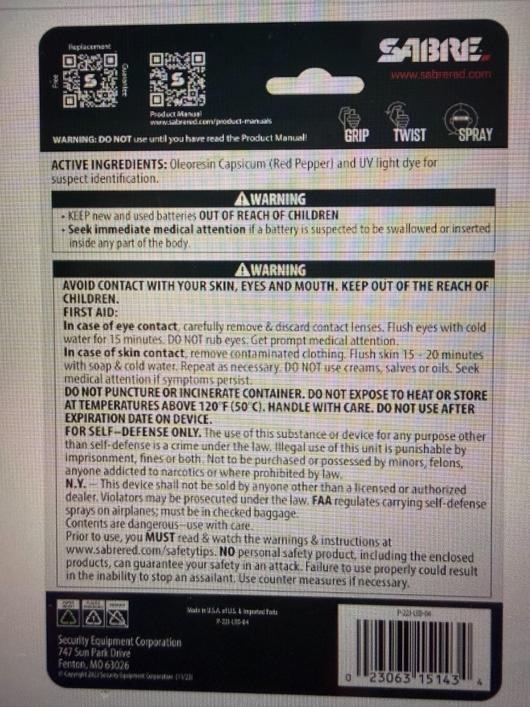 Sabre Runner Pepper Gel