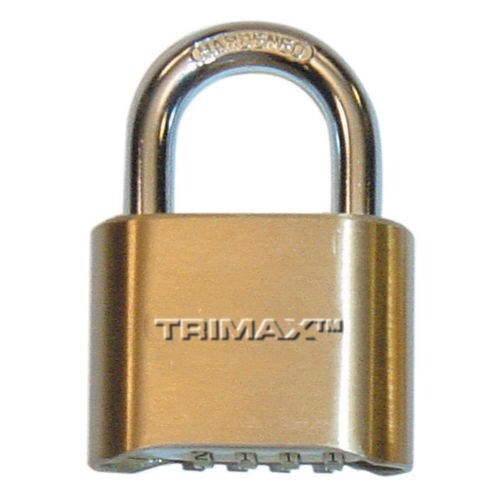 Trimax Solid Brass 2" Body Pad Lock Set Your Own Combination - Keyless No Key