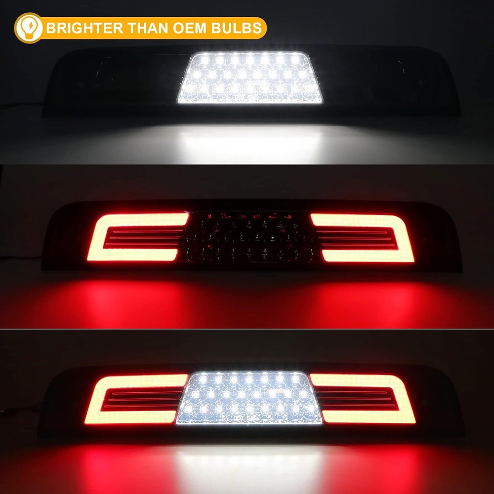 For 2019-2024 Dodge Ram 1500 Smoked LED Third 3rd Brake Tail Light Cargo Lamp