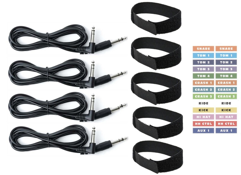 4 Cable Connection Kit for eDRUMin 4 MIDI Drum Trigger Interface