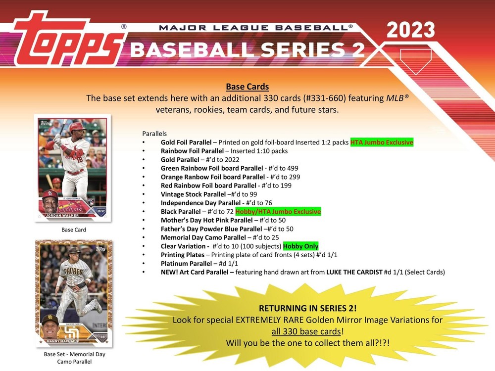 2023 TOPPS SERIES 2 BASEBALL HOBBY BOX
