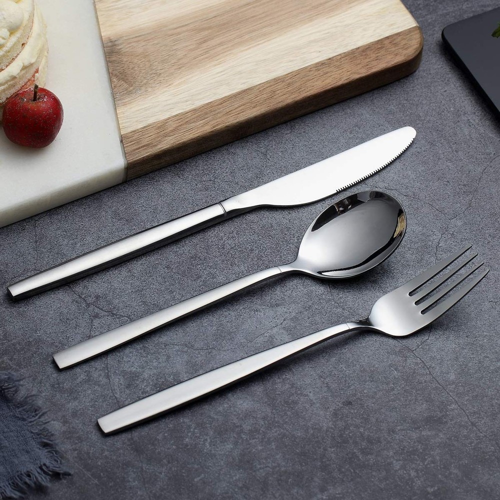 Berglander Flatware Set 20 Pieces, Stainless Steel Flatware Set, Silverware S...