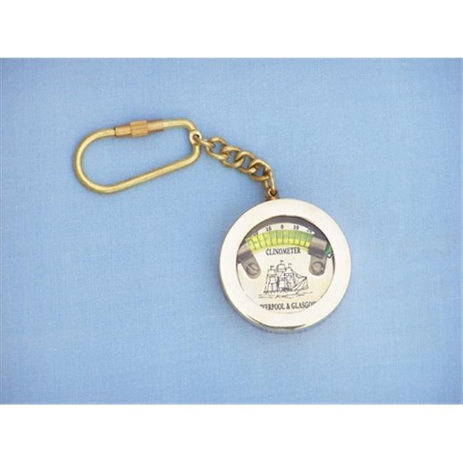 Handcrafted Model Ships K-221 Solid Brass Clinometers Level Key Chain 5 in. N...