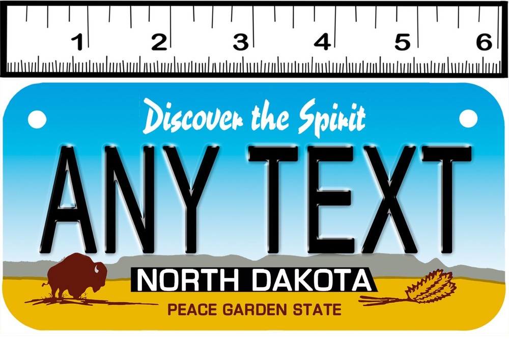 CUSTOM PERSONALIZED 2 HOLE BICYCLE STATE LICENSE PLATE-NORTH DAKOTA