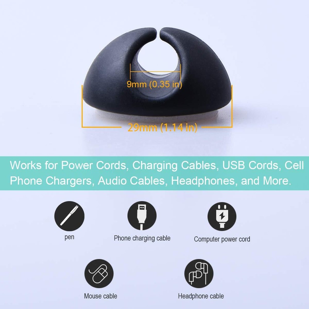 Cable Clips Organizer For Charging Cable Cable Holder Desktopcord Clips For Comp