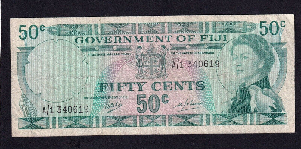 Fiji 50 Cents P-58a  1969   G+