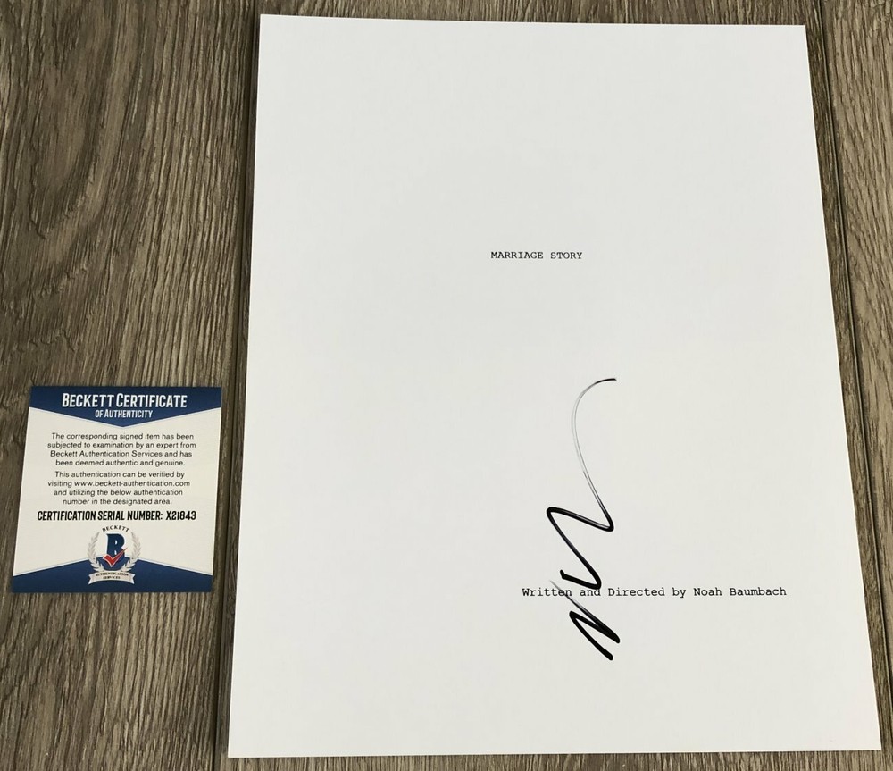 NOAH BAUMBACH SIGNED AUTOGRAPH MARRIAGE STORY SCRIPT w/PROOF & BECKETT BAS COA