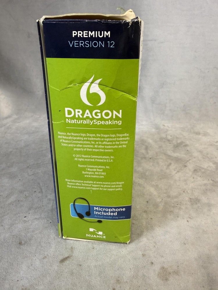 Nuance Dragon NaturallySpeaking 12 Premium Speech Recognition Software DVD