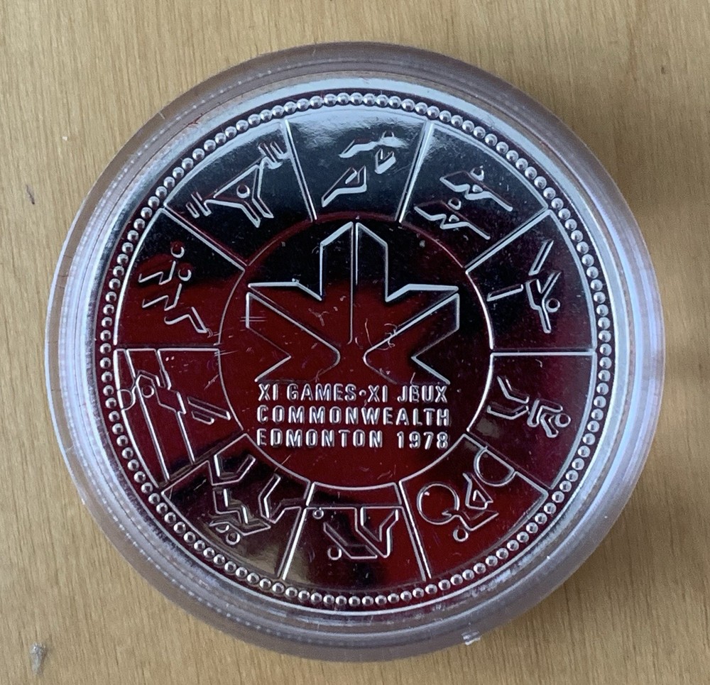 CANADA 1978 SILVER DOLLAR, PR+++, "COMMONWEALTH EDMONTON"