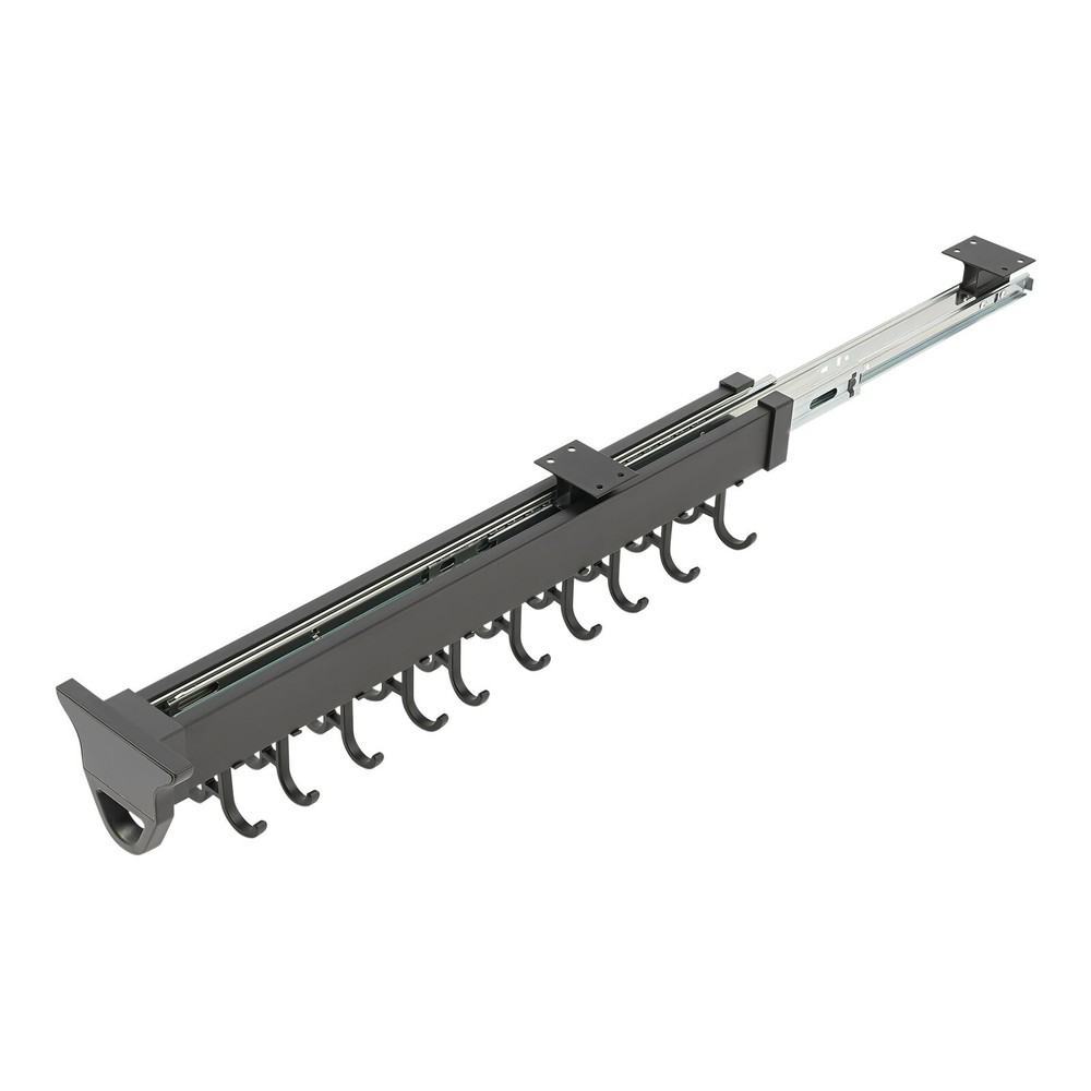 Brooms and Mops Pull Out Storage Rack, Wall Organizer with 20 Hooks for Brooms