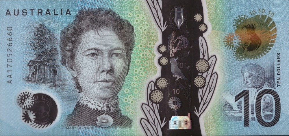 AUSTRALIA 10 DOLLARS 2017 P-63 POLYMER UNC prefix "AA"