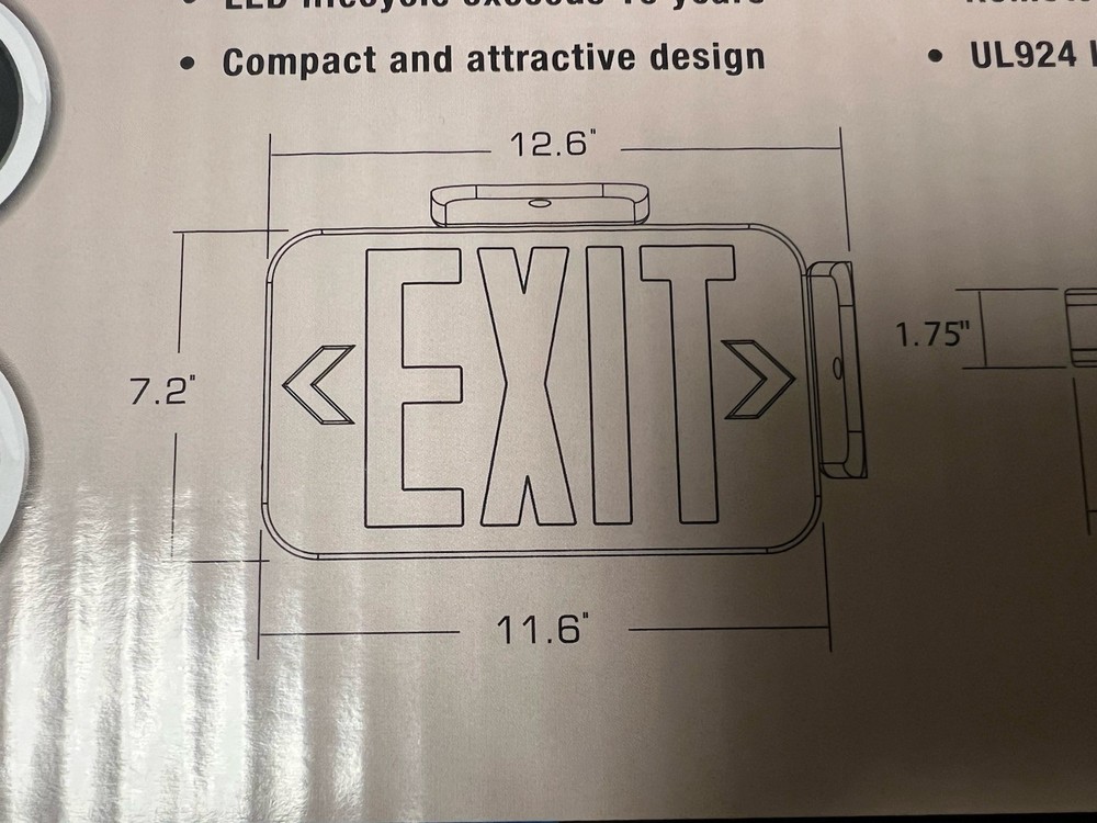 Exit Sign Face Plate Cover Red - New 7.2” X 11.6”