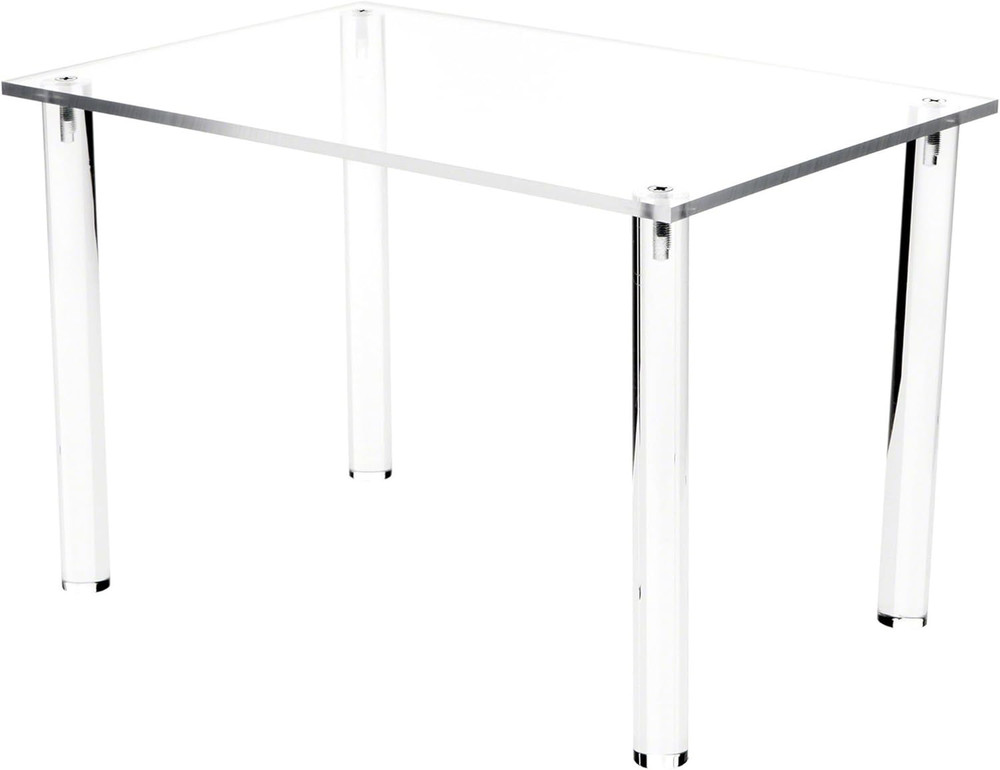 Clear Acrylic Rectangular 4-Leg Display Riser, 8" H X 12" W X 8" D