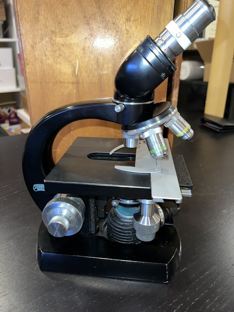 Vintage Steindorff Binocular Microscope with Wooden Case