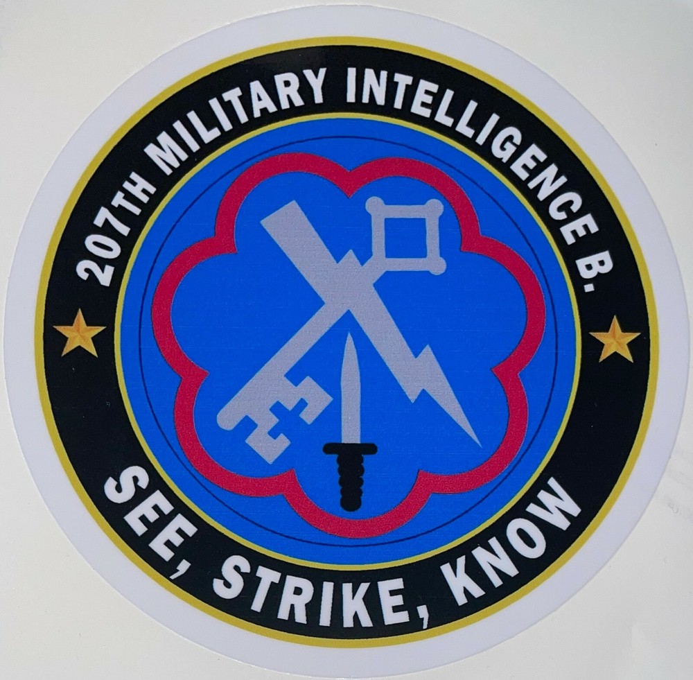 US Army 207th Military Intelligence Brigade "See, Strike, Know" Sticker D162