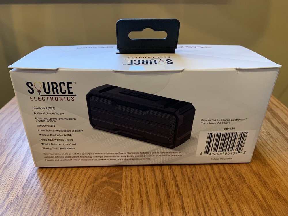 NEW Sealed Source Electronics Splashproof Wireless Speaker Bluetooth Microphone