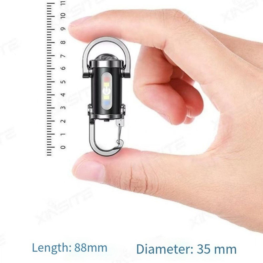 ABS Waterproof LED Keychain Flashlight with Multi Lighting Modes and Power Bank