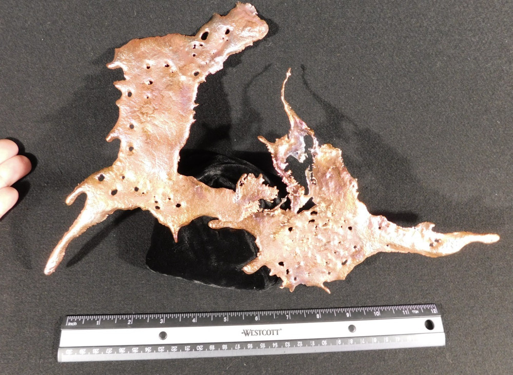 BIG! Bright Solid Solid COPPER Splash ART Sculpture Arizona 370gr
