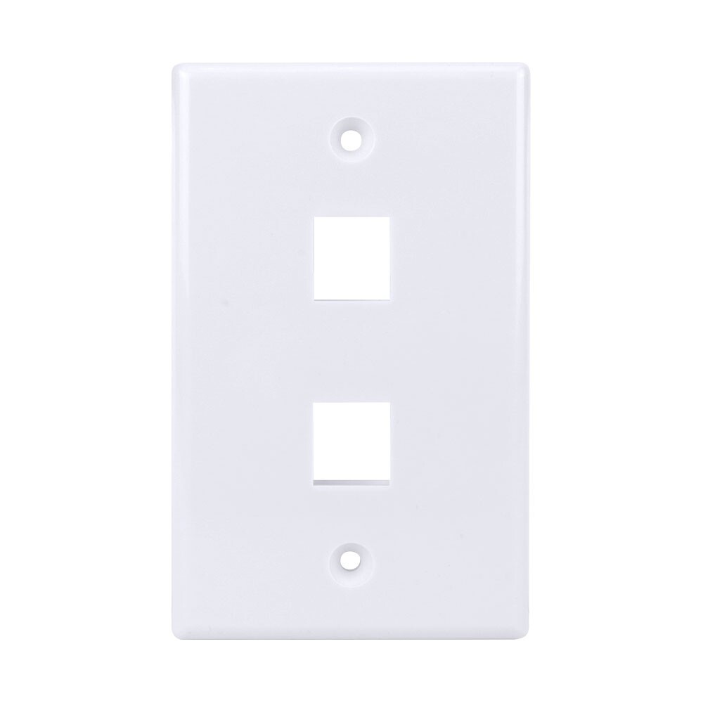 Construct Pro Single Gang 2-Port Keystone Wall Plate (10 Pack, White)