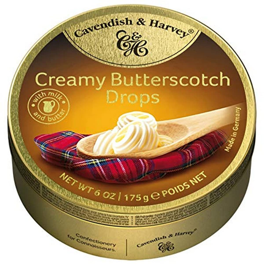 | Creamy Butterscotch Hard Candy Drops | 6 Ounce Tin